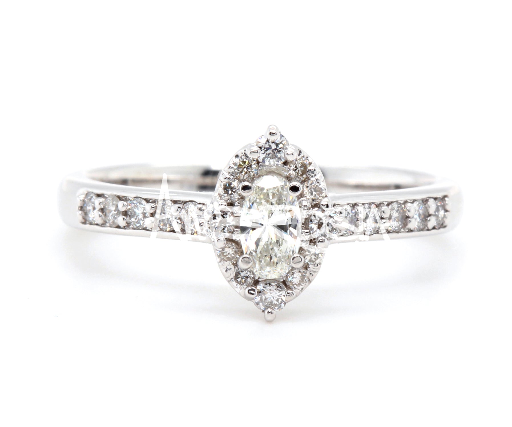 Romantic Oval Halo Diamond Engagement Ring