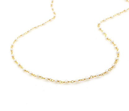 Birthstone Gemstone Beaded June Pearl Gold Chain