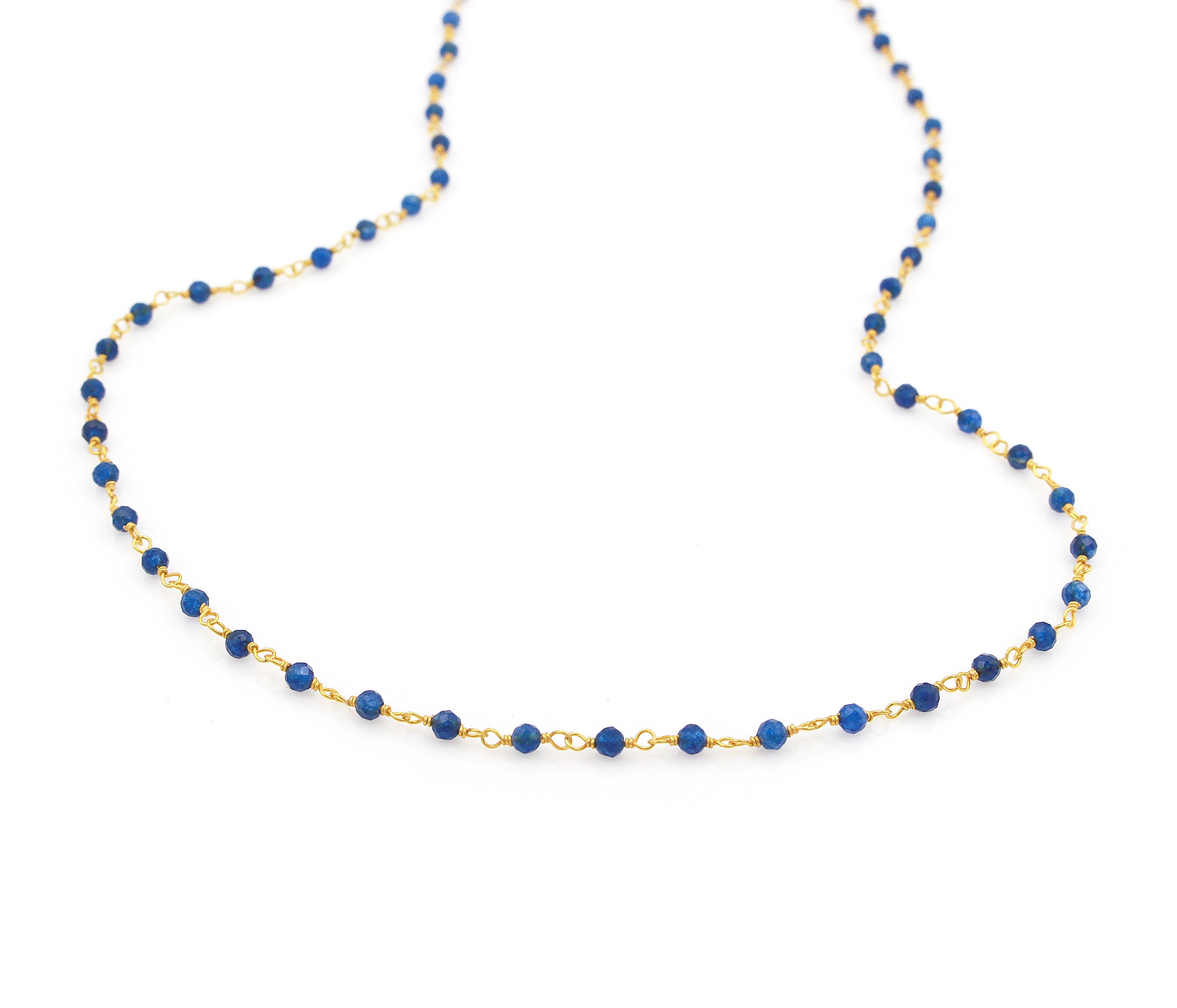 Birthstone Gemstone Beaded September Sapphire Gold Chain