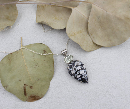 Petrified Spruce Wood Green Amethyst Necklace