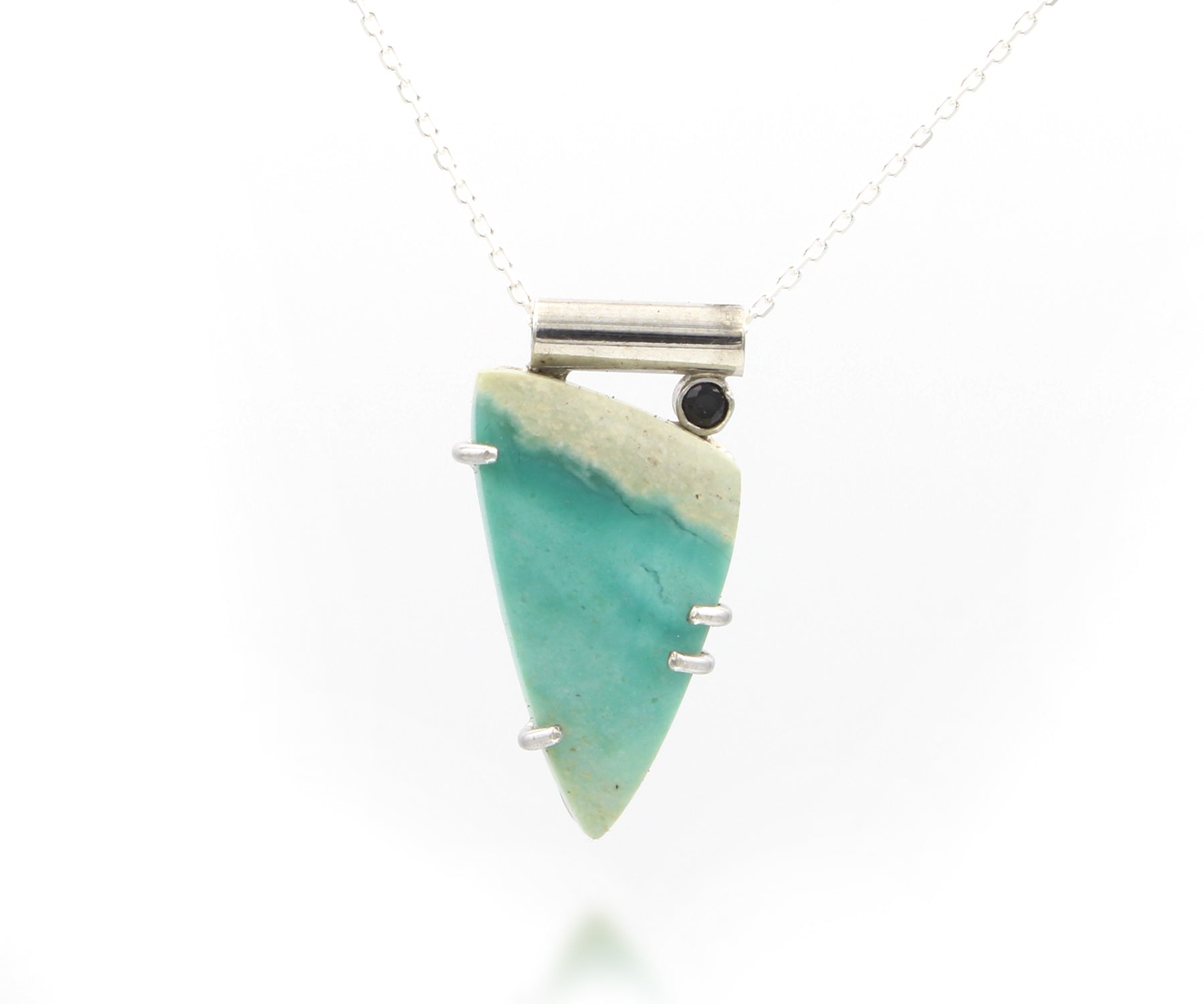 Beach Opal Petrified Wood Angular Necklace