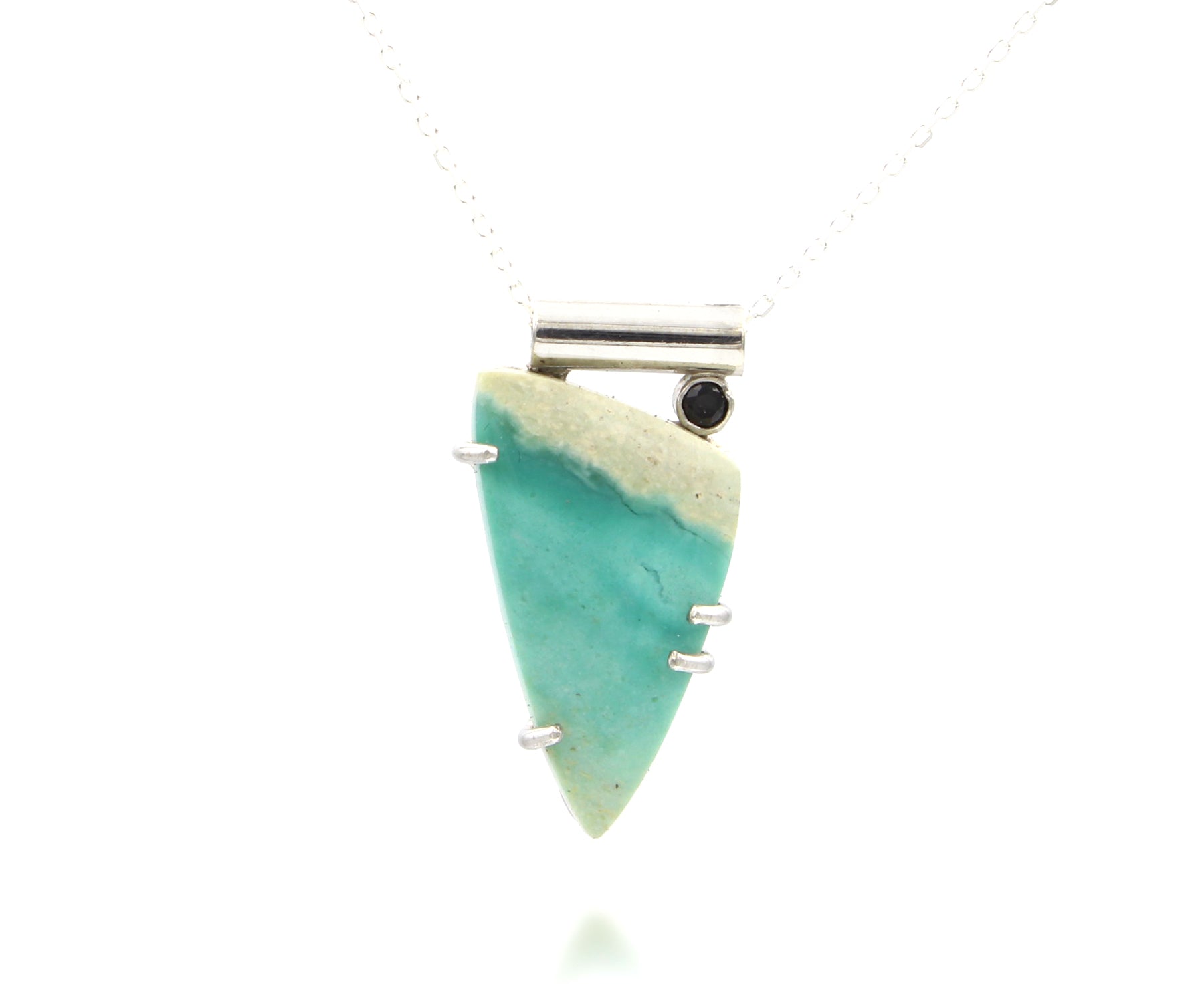 Beach Opal Petrified Wood Angular Necklace