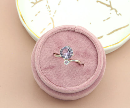 Starburst Pink Topaz Bypass Moonstone Ring