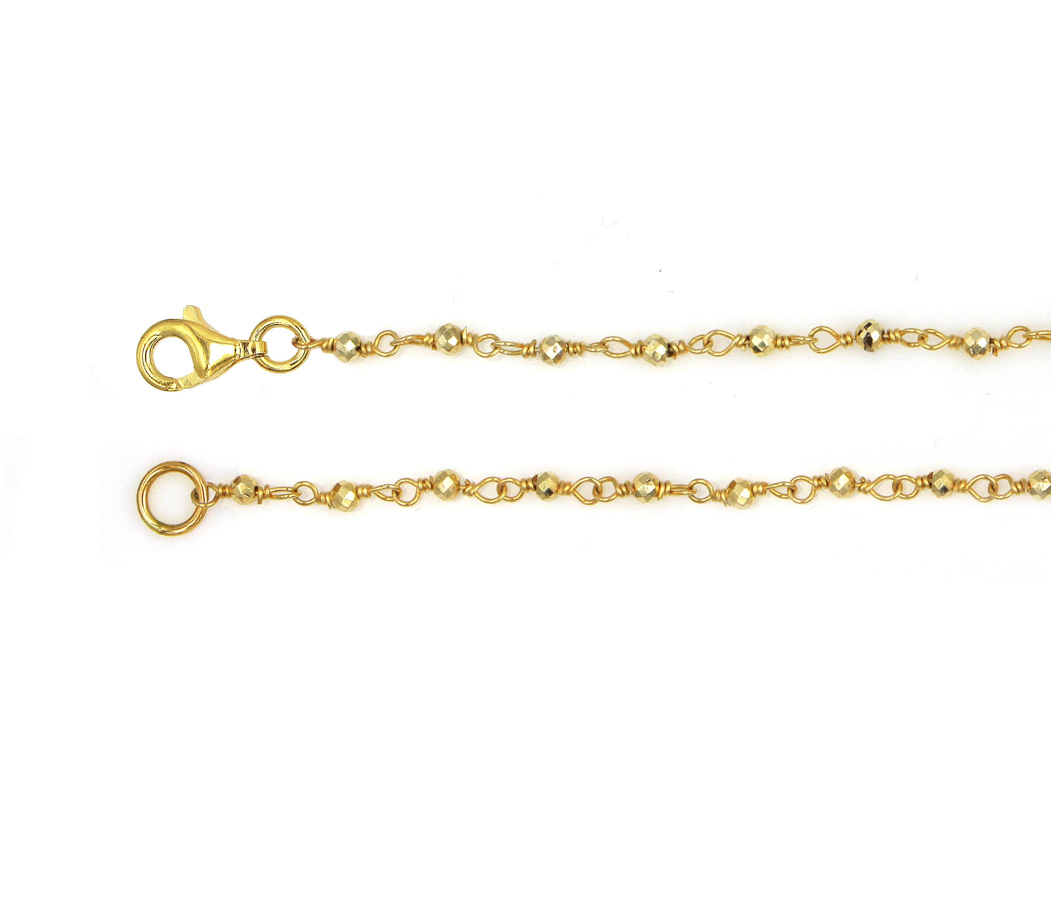 Gemstone Beaded Golden Pyrite Gold Chain
