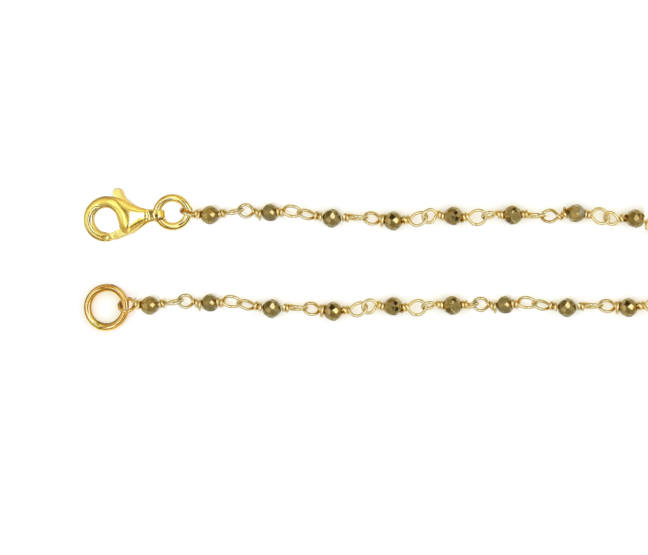 Gemstone Beaded Pyrite Gold Chain