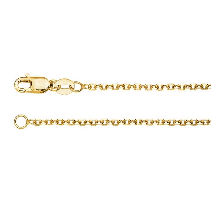 Diamond Cut Cable 10k Yellow Gold 1.4mm Chain