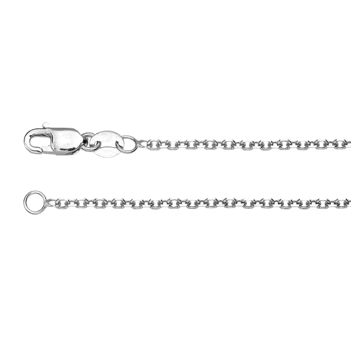 Diamond Cut Cable 10k White Gold 1.4mm Chain