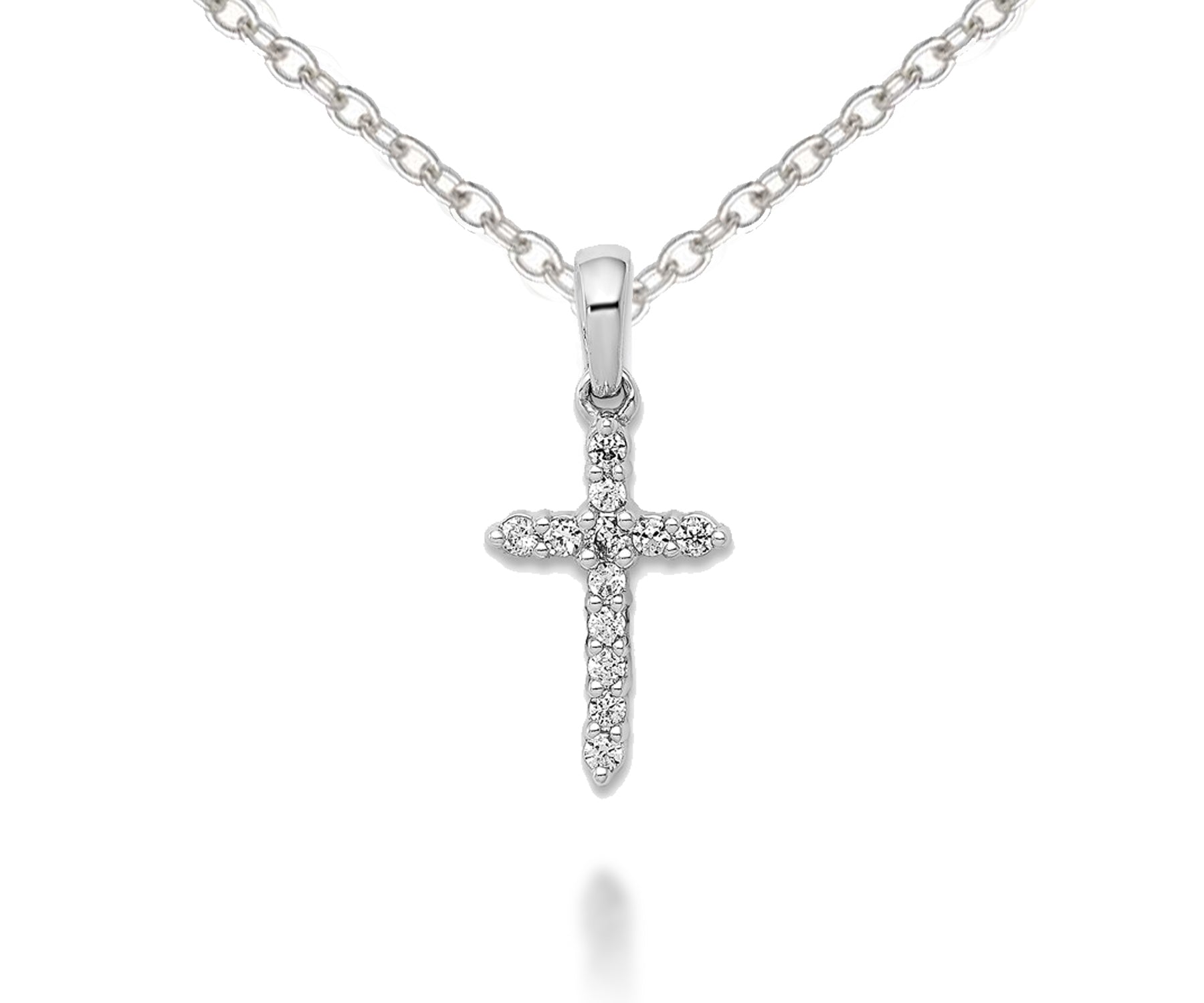 Fancy Mini Cross Diamond Necklace