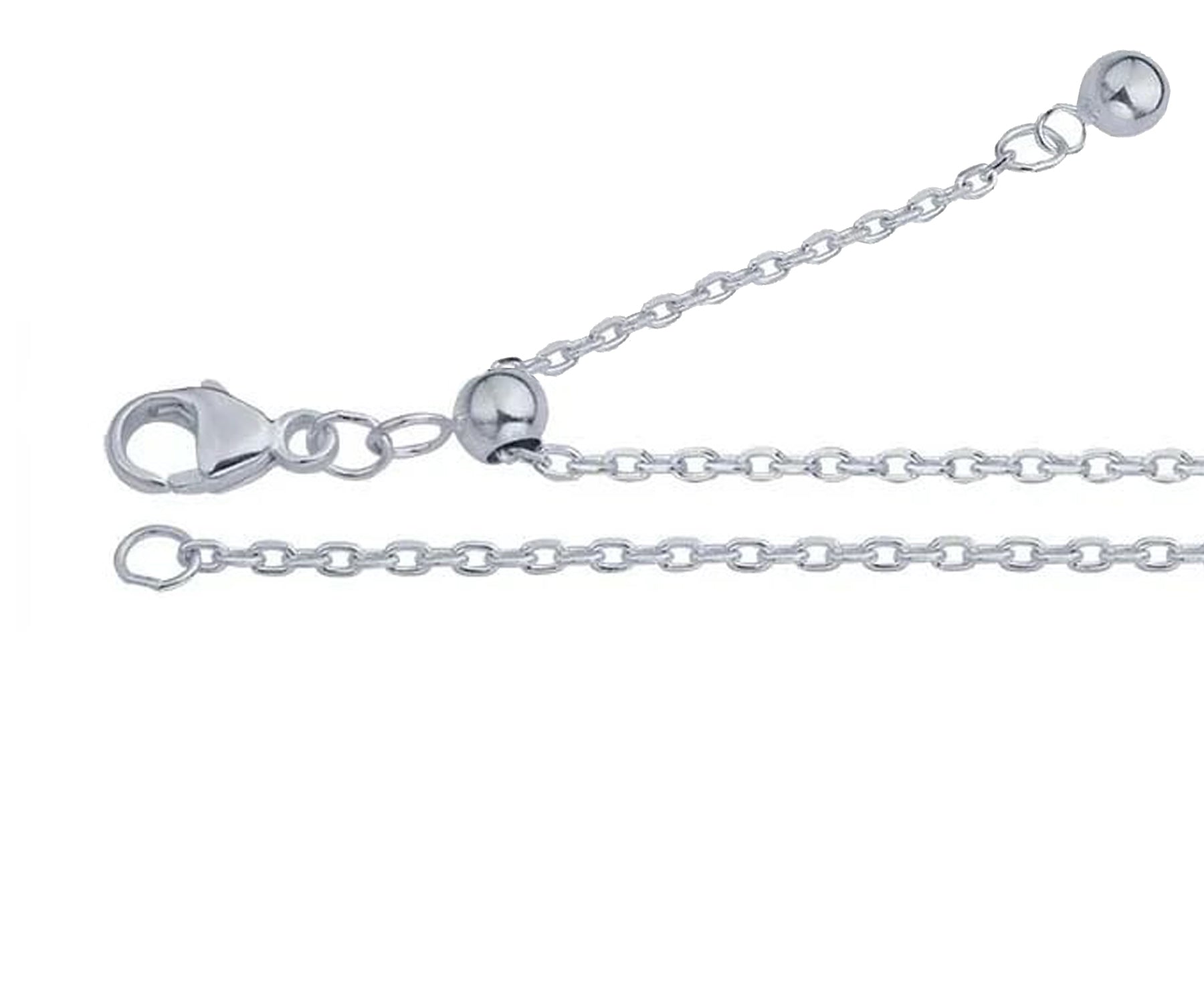 Adjustable Length Silver 1.4mm Cable Chain