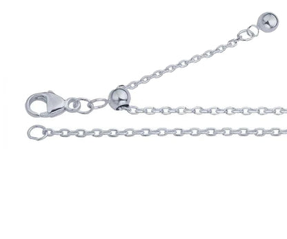 Cadena ajustable de plata de 1,4 mm