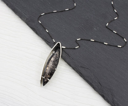 Rutilated Quartz Marquise Offset Necklace