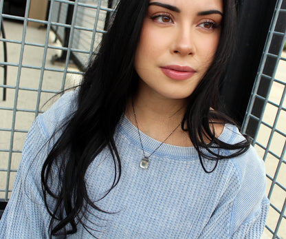 Rutilated Quartz Small Square Ombre Necklace