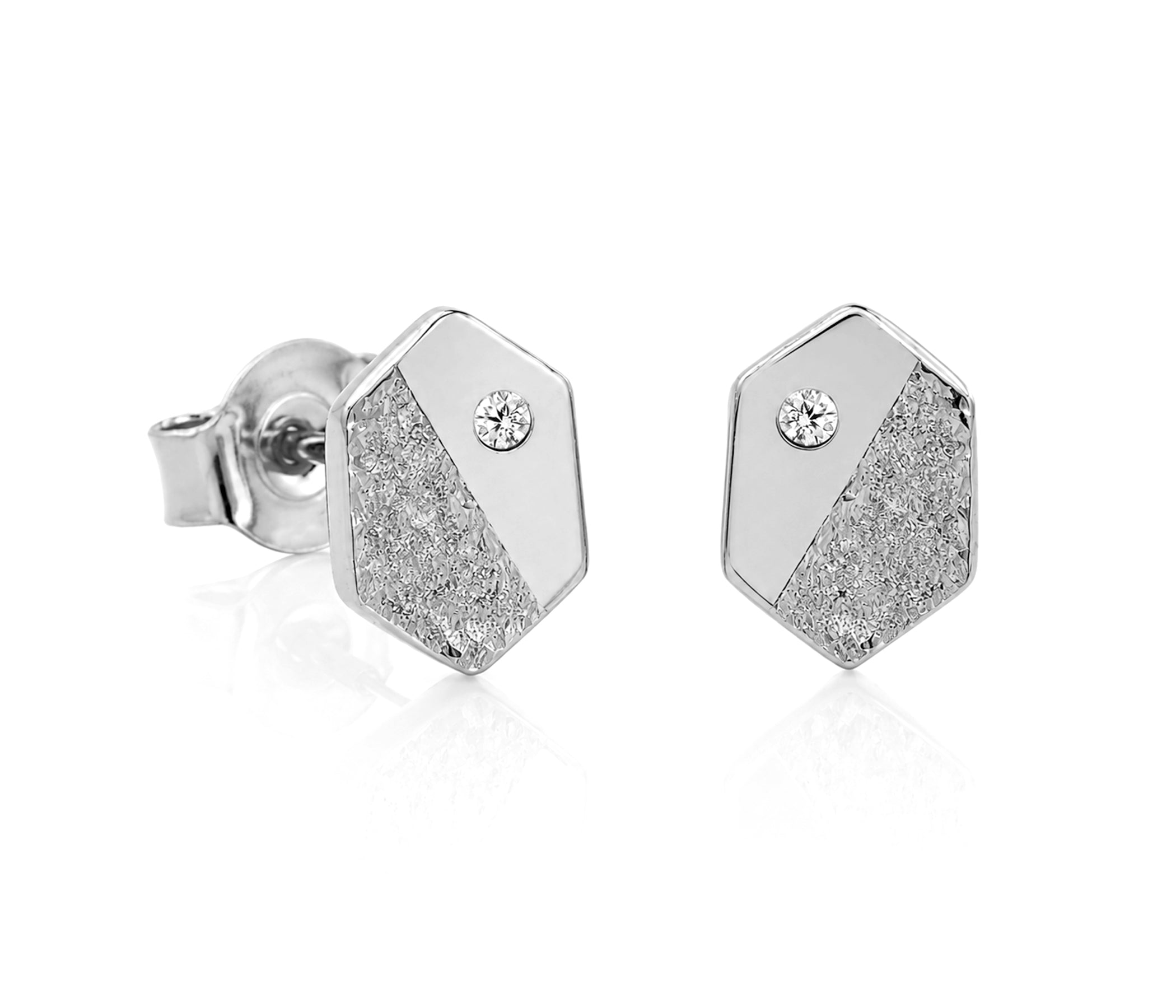 Collar de plata con cristales pavé de diamantes en miniatura