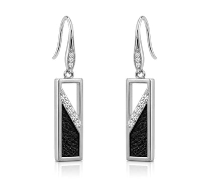 Pendientes rectangulares con incrustaciones de cuero