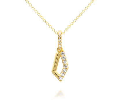 Mini Rhombus Pavé Crystal Gold Necklace
