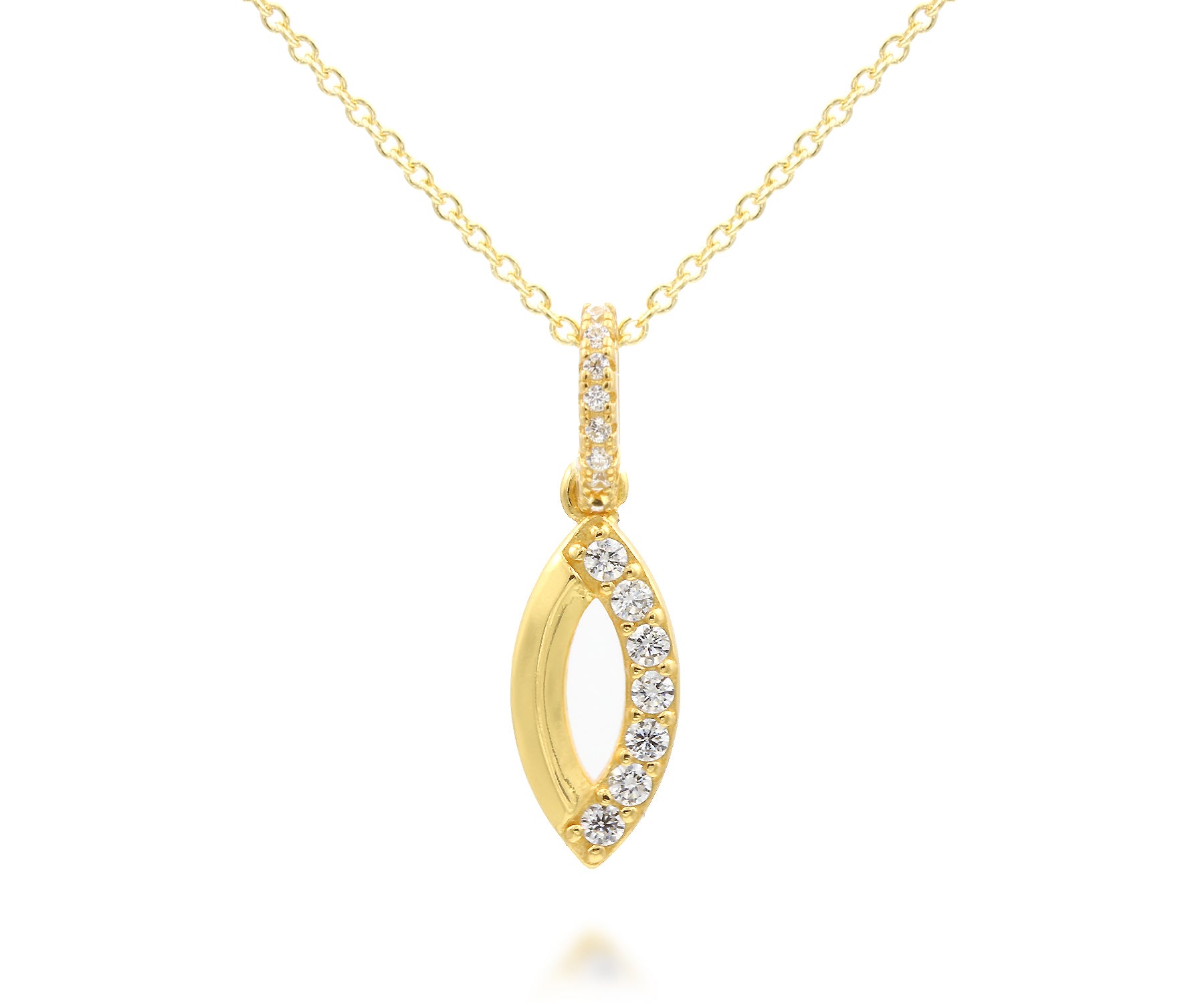 Mini Marquise Pavé Crystal Gold Necklace