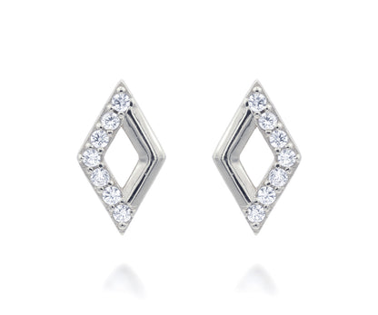 Mini Diamond Pavé Crystal Silver Earrings