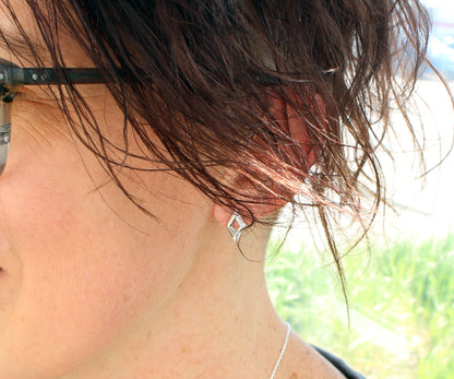 Mini Diamond Pavé Crystal Gold Earrings