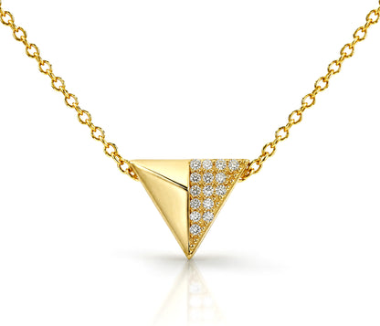 Small Geometric Triangle Gold Necklace