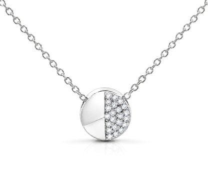 Small Geometric Round Silver Necklace