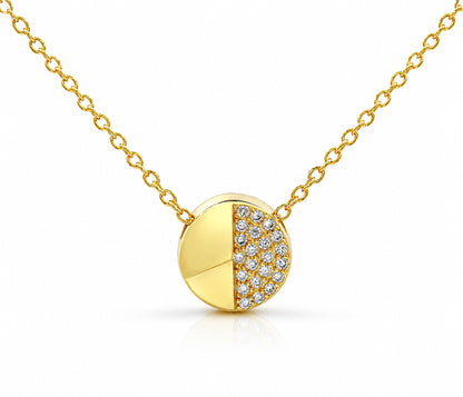 Collar pequeño de oro con cristales pavé redondos