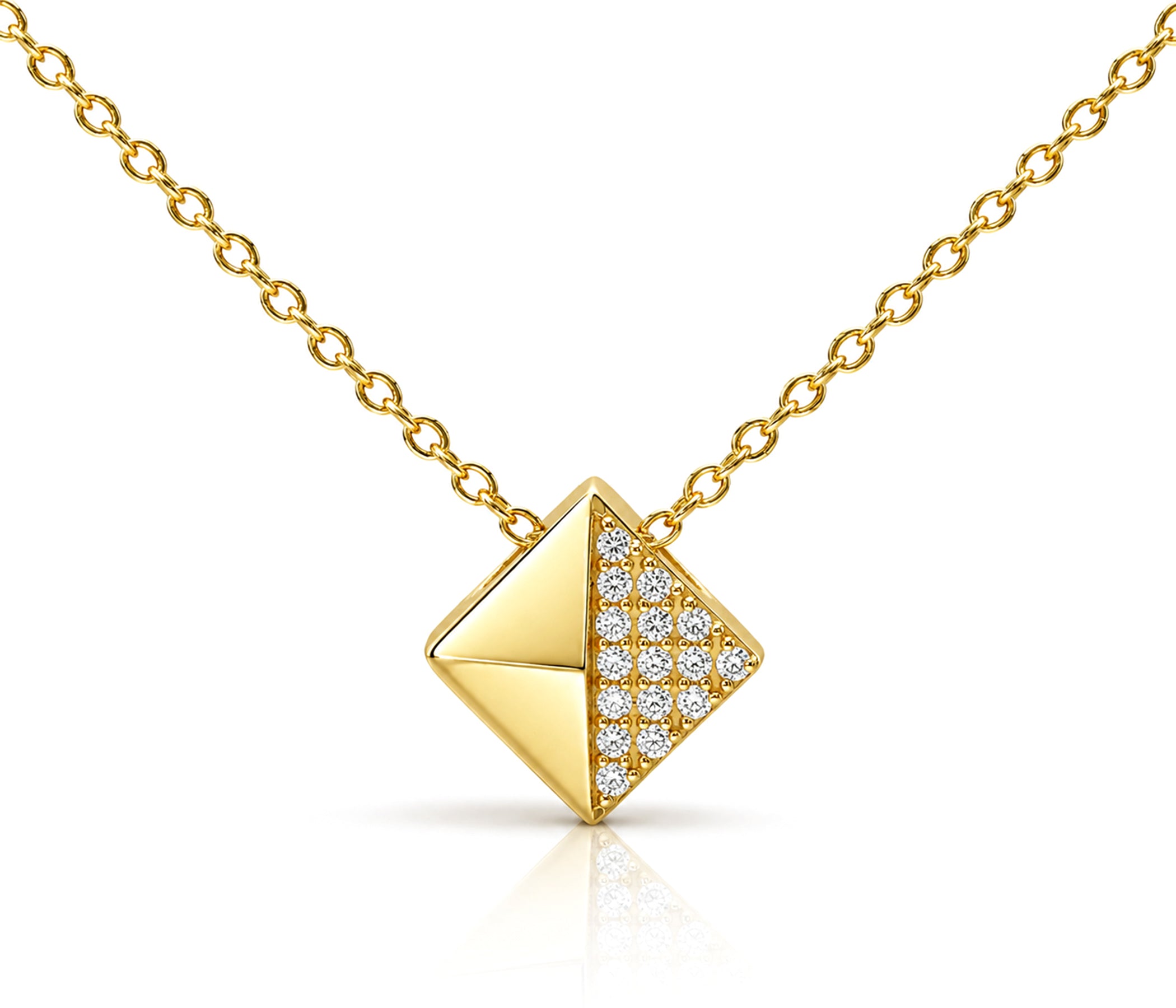 Small Geometric Square Gold Necklace