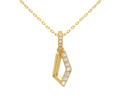 Collar dorado con cristales pavé y mini rombos
