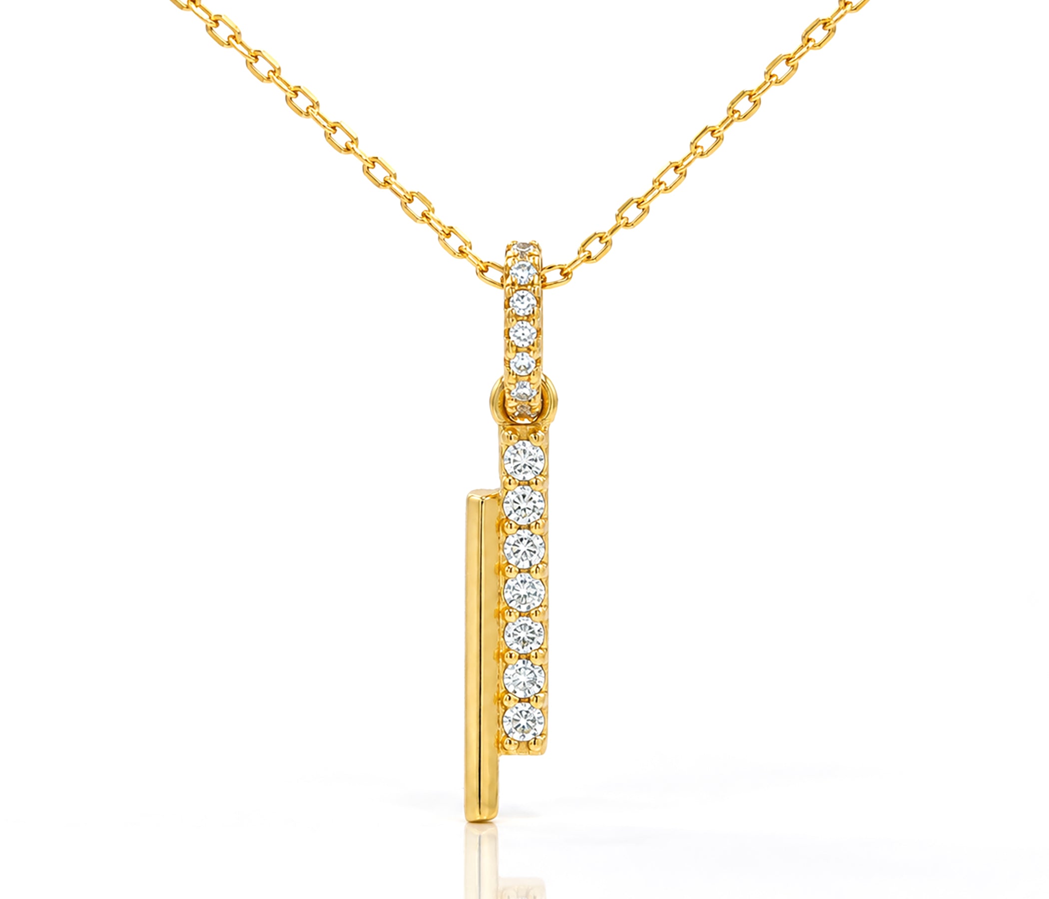 Collar de oro con cristales pavé Mini Bar