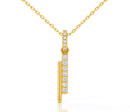 Collar de oro con cristales pavé Mini Bar
