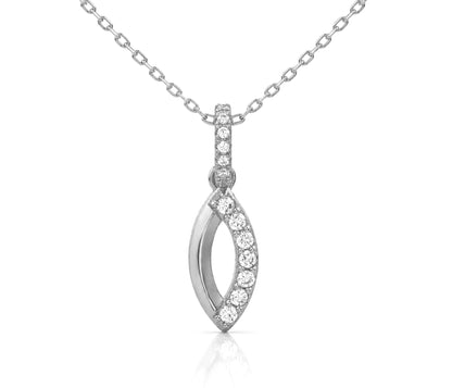 Collar de plata con cristales pavé y marquesa en miniatura