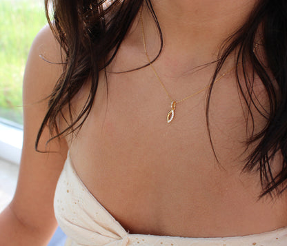 Mini Marquise Crystal Gold Necklace