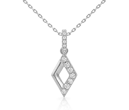Collar de plata con cristales pavé de diamantes en miniatura
