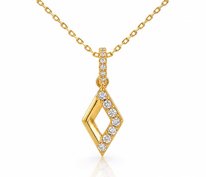 Collar de oro con cristales pavé de diamantes en miniatura