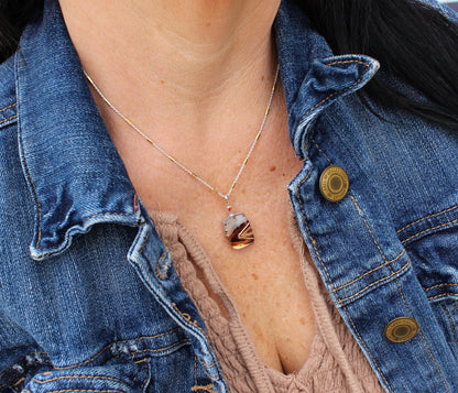 Small Montana Agate Gold Necklace