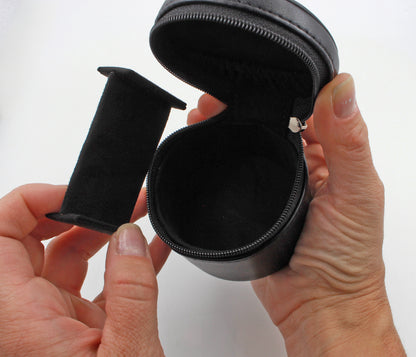 Small Round Travel Jewelry Keychain Case