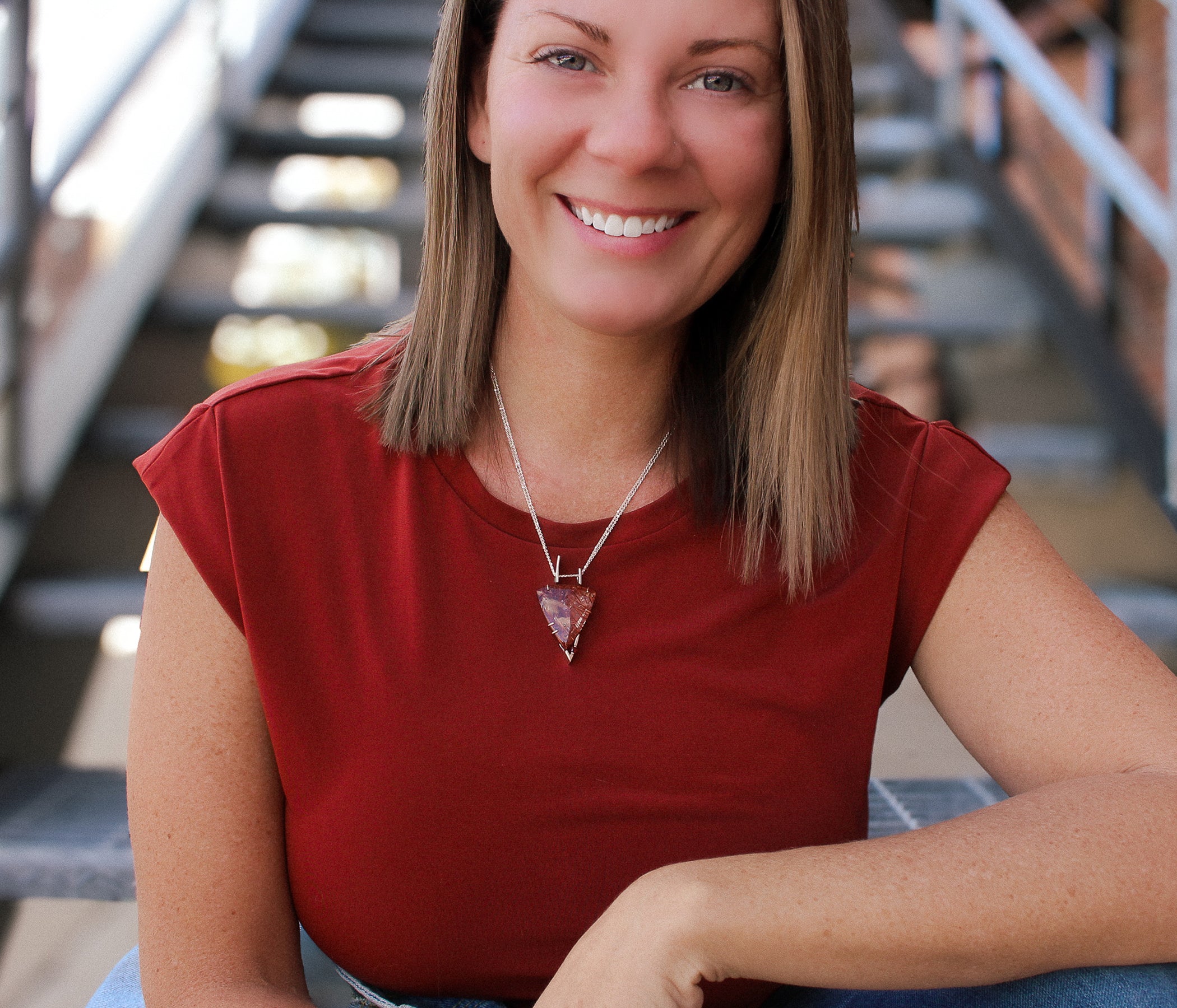 Stunning Strawberry Rutilated Quartz Garnet Necklace