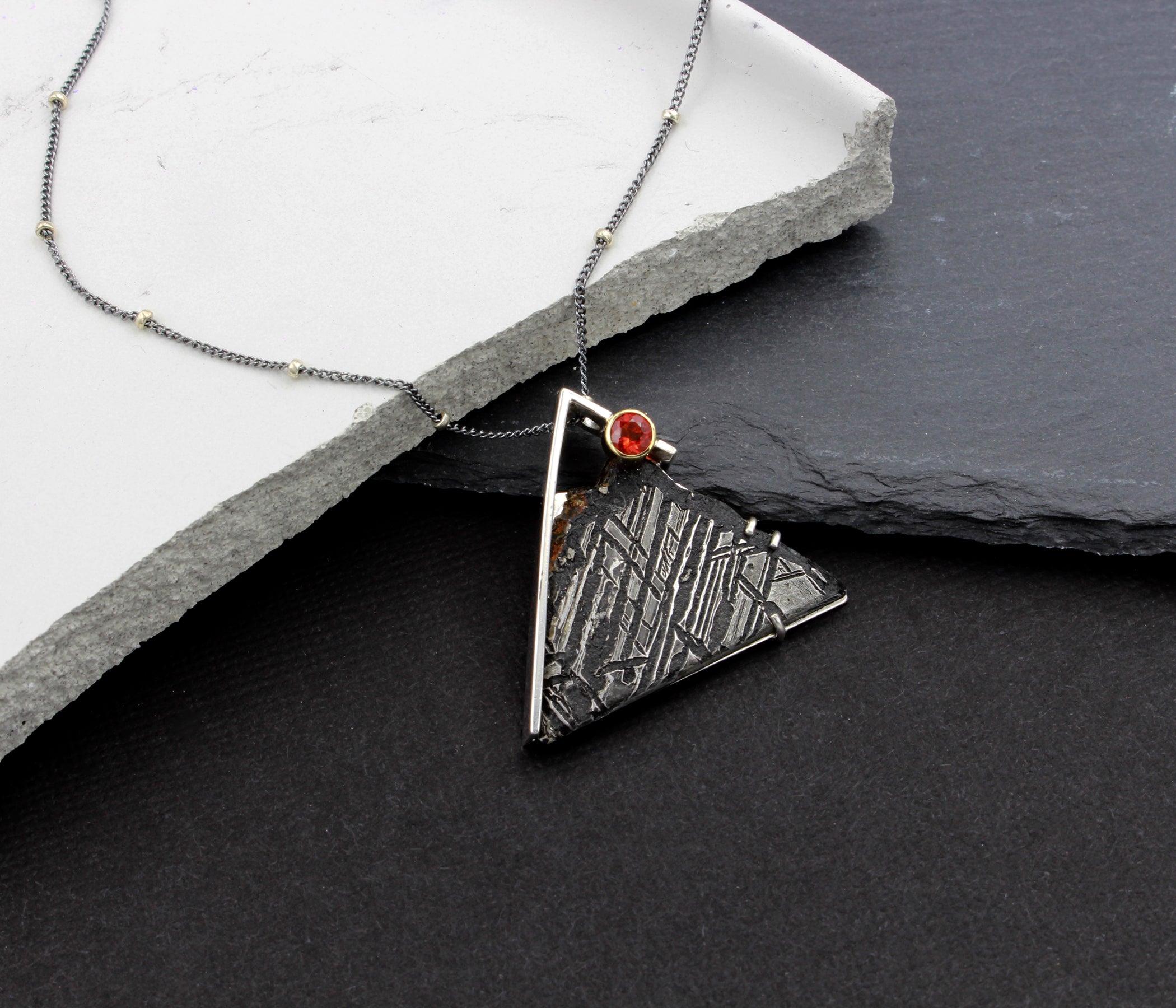 Sunrise Over the Mountain Meteorite Necklace