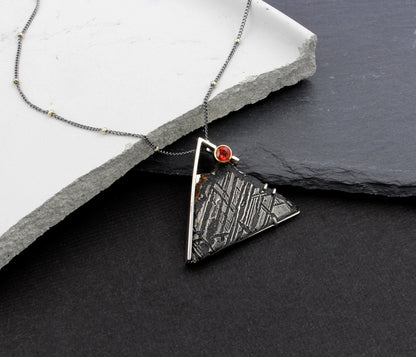Sunrise Over the Mountain Meteorite Necklace