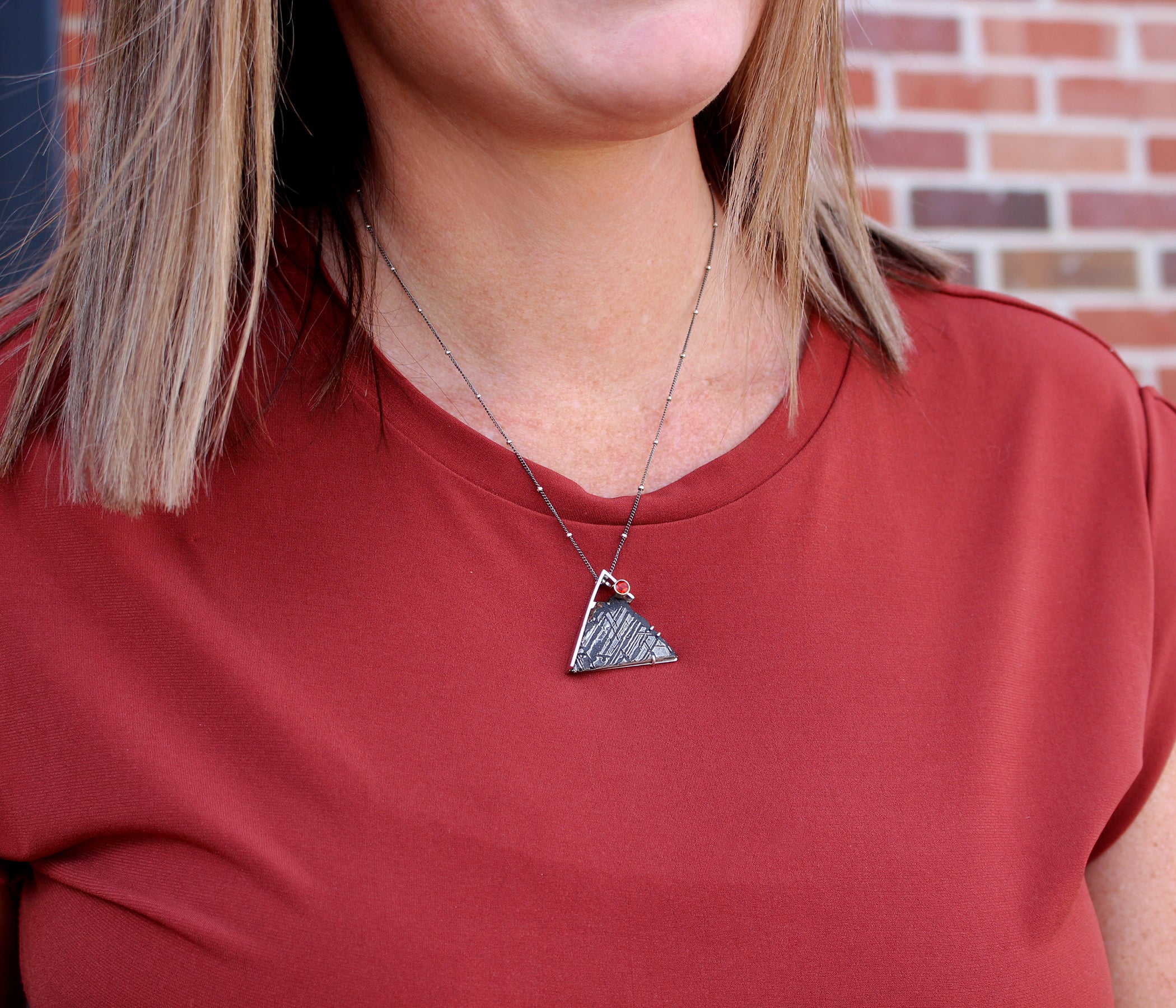 Sunrise Over the Mountain Meteorite Necklace