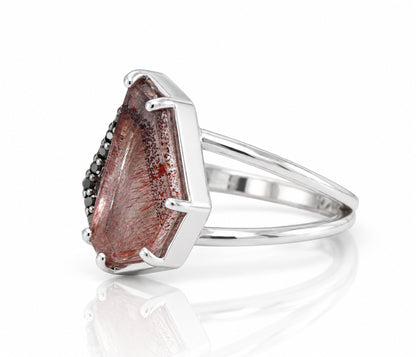 Geometric Super Seven Black Diamond Ring