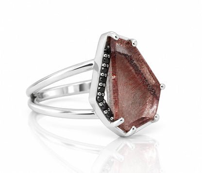Geometric Super Seven Black Diamond Ring