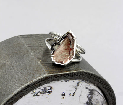 Geometric Super Seven Black Diamond Ring