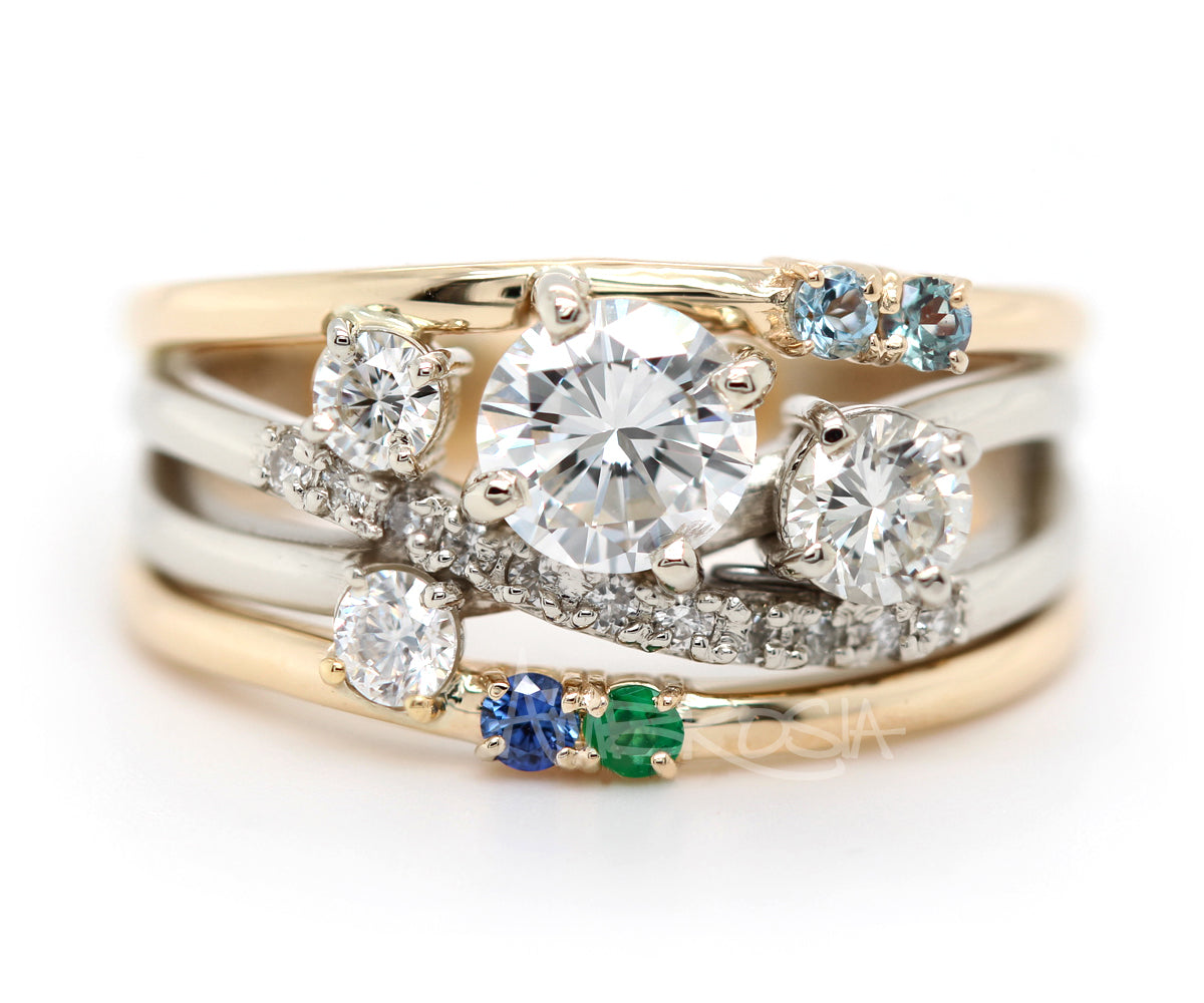 Modern Multirow Family Birthstone Wedding Ring – Ambrosia