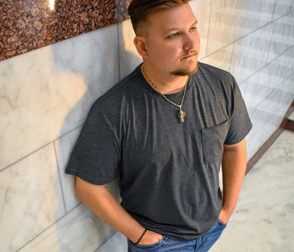Textured Nugget Pyrite Cross Necklace