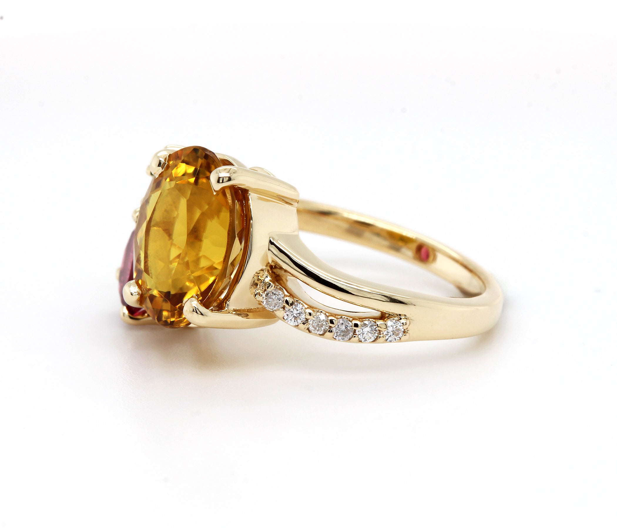 Colorful Tourmaline Diamond Gold Ring