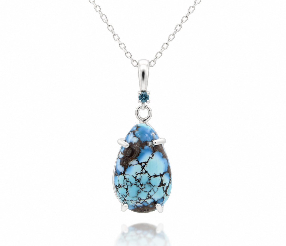 Teardrop Golden Hill Turquoise Topaz Necklace