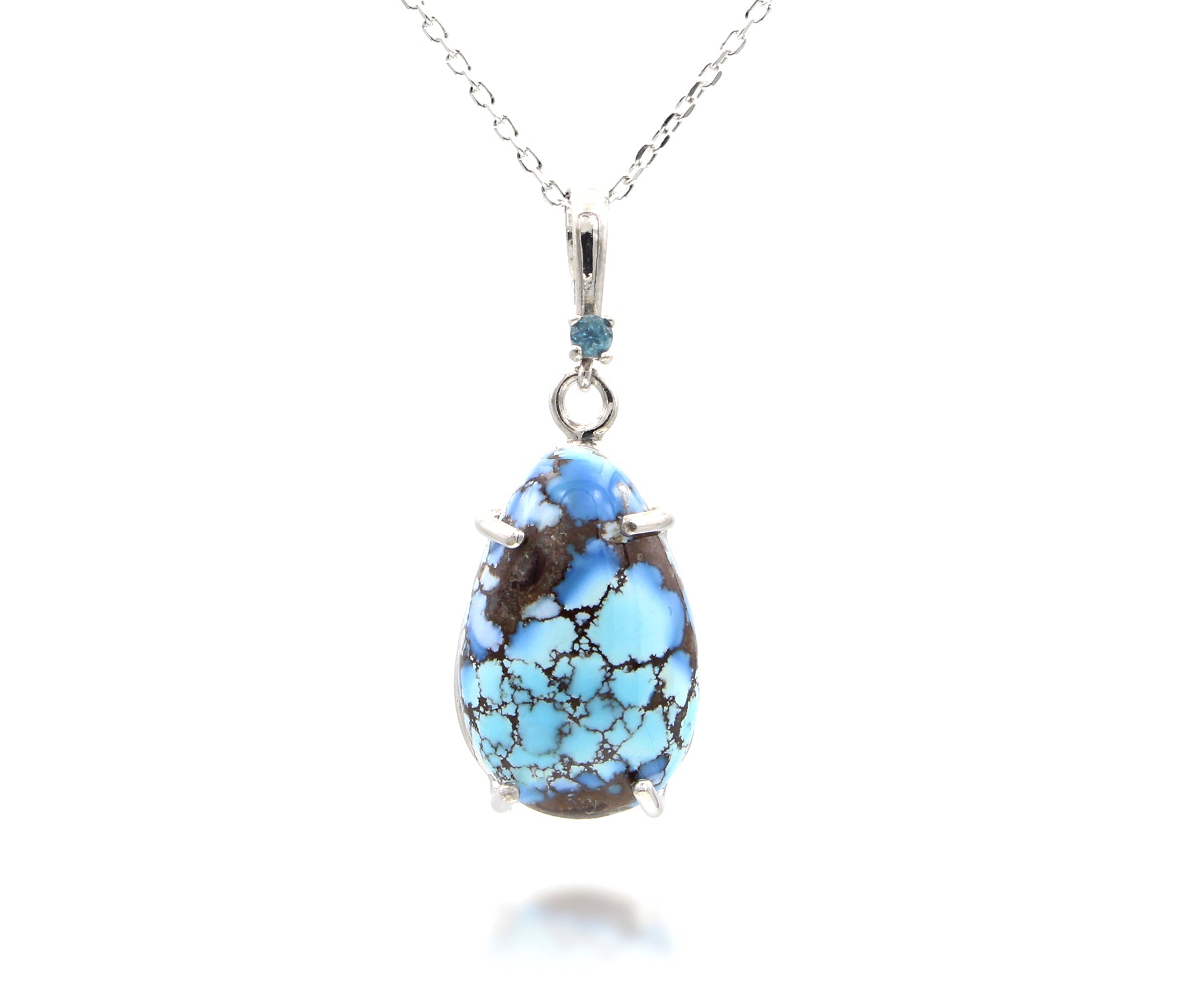 Teardrop Golden Hill Turquoise Topaz Necklace