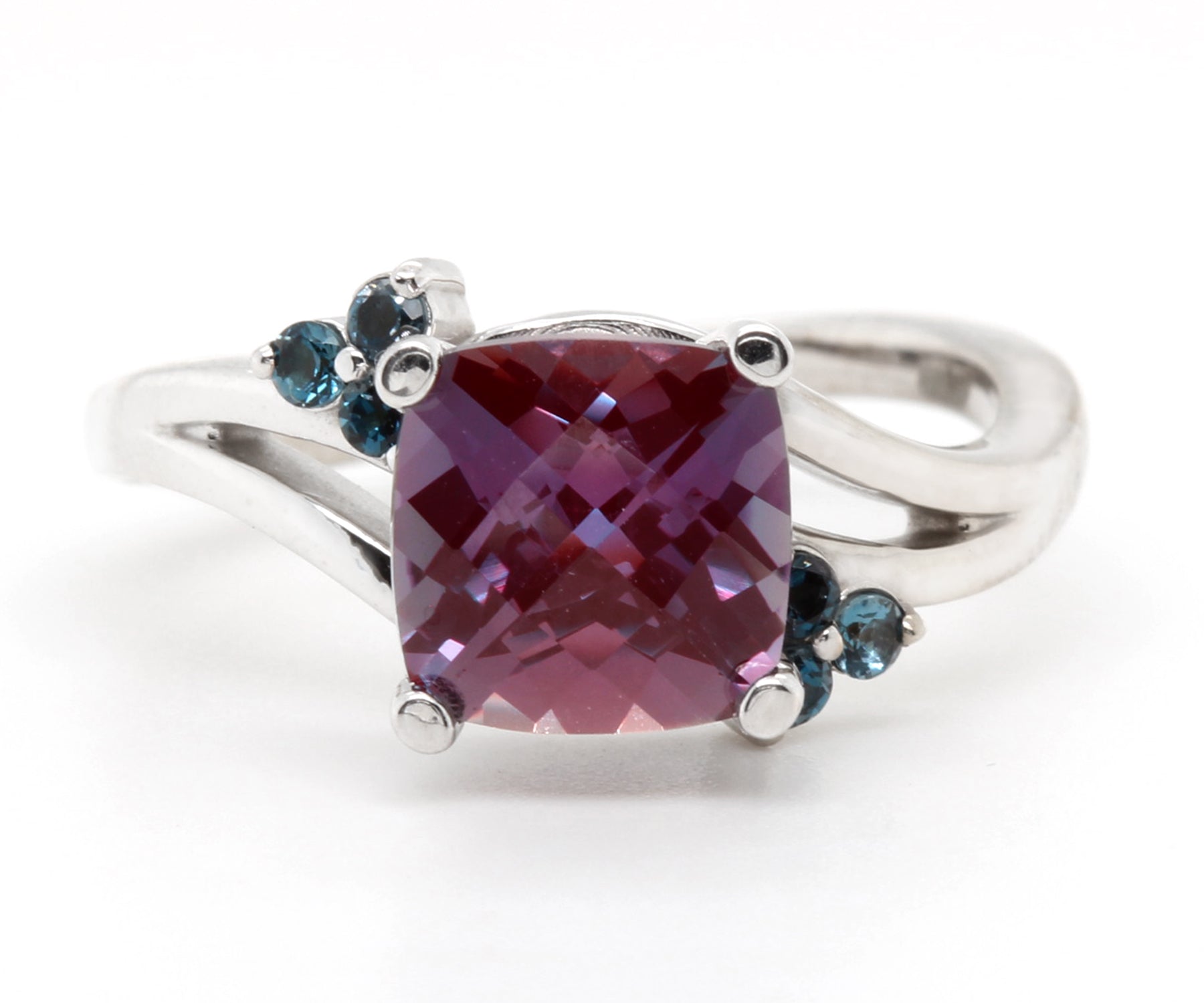 Curved Offset Alexandrite Topaz Ring