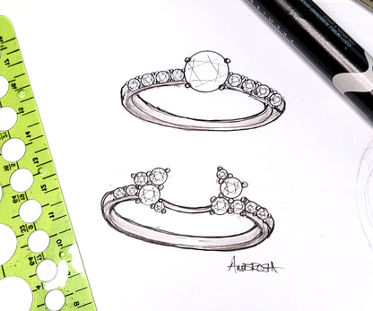 Interlocking Floral Cluster Wedding Ring