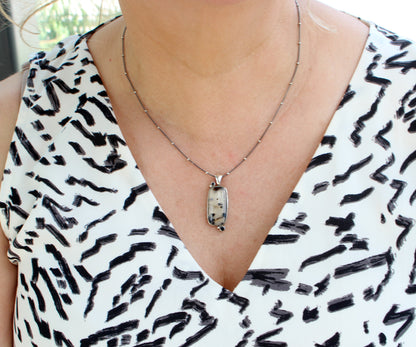 Wild Cat Spotted Montana Agate Onyx Necklace